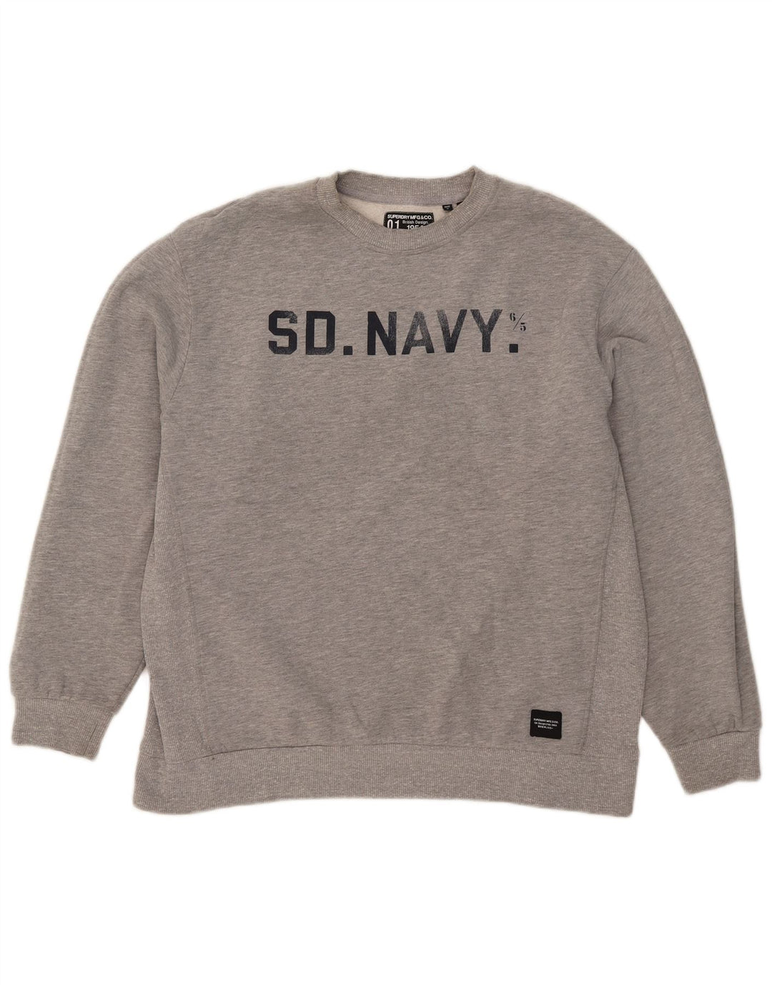 Damski sweter oversize Superdry Graphic UK 14, duży, szary, bawełniany