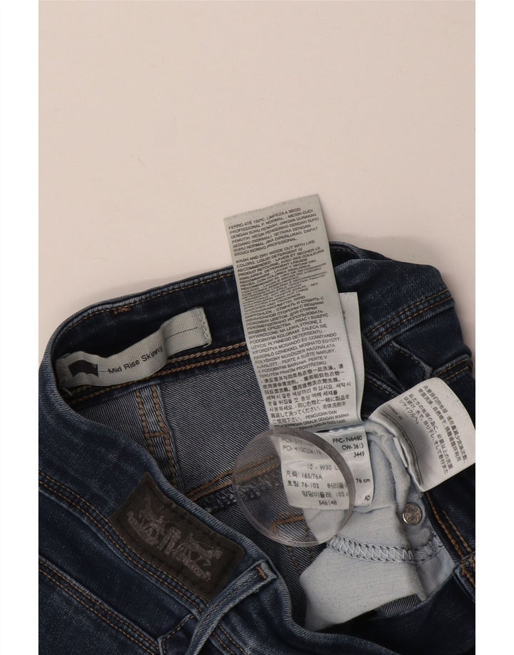 Damskie jeansy skinny ze średnim stanem LEVI'S W30 L25, niebieska bawełna