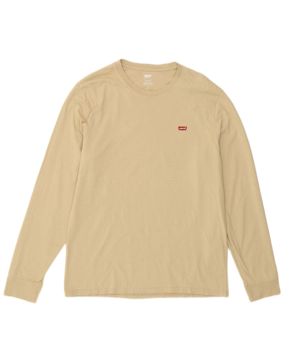 Męski standardowy top Levi's z długim rękawem, średnio beżowy, bawełniany