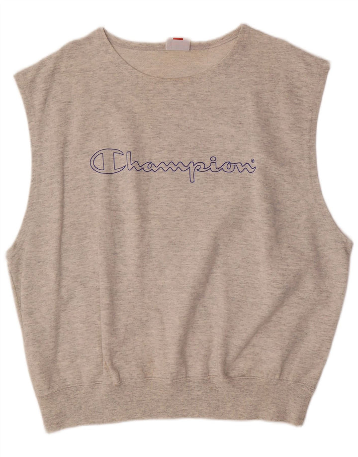 Męska kamizelka z grafiką CHAMPION, duża, szara, bawełniana