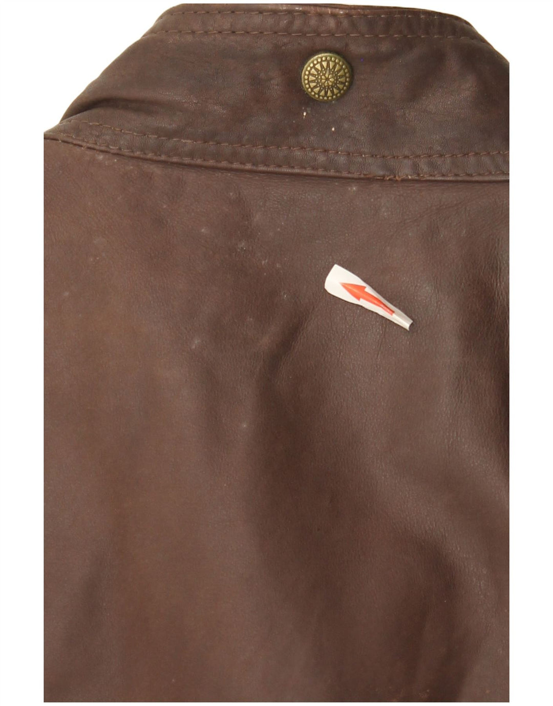 Vintage męska skórzana kamizelka Utility UK 40 duża brązowa