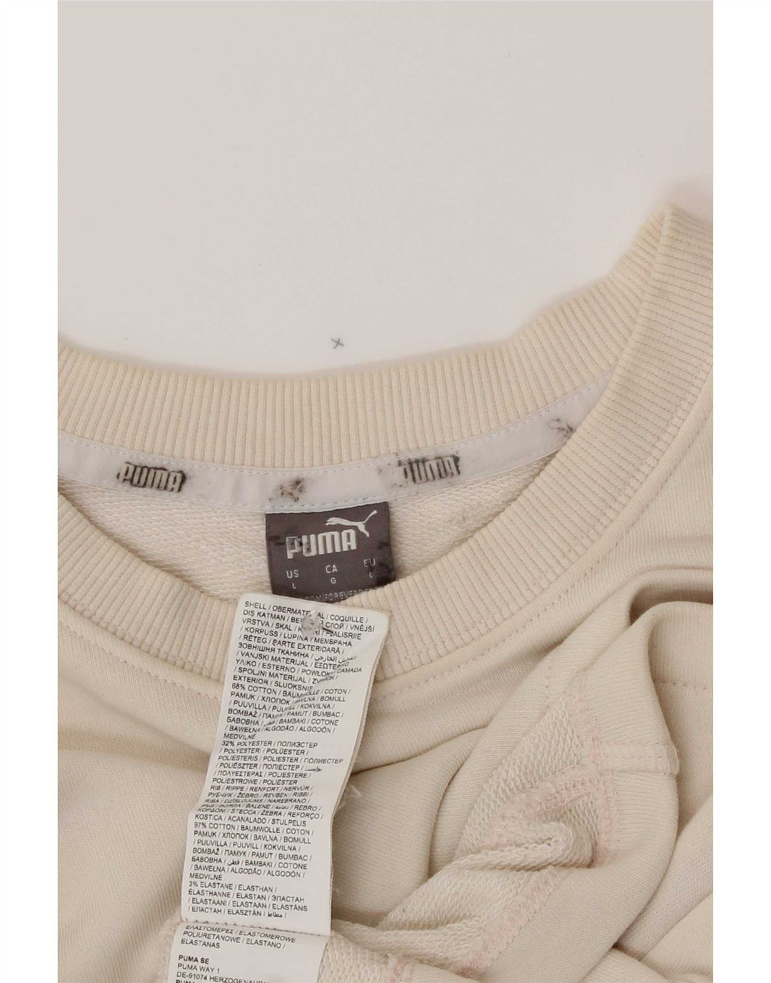 Damska bluza Puma Oversize Crop Graphic Jumper UK 16, duża, beżowa