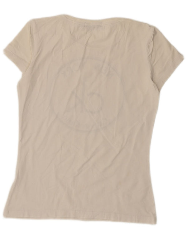 Damska koszulka graficzna CALVIN KLEIN JEANS Top UK 14, duża, biała