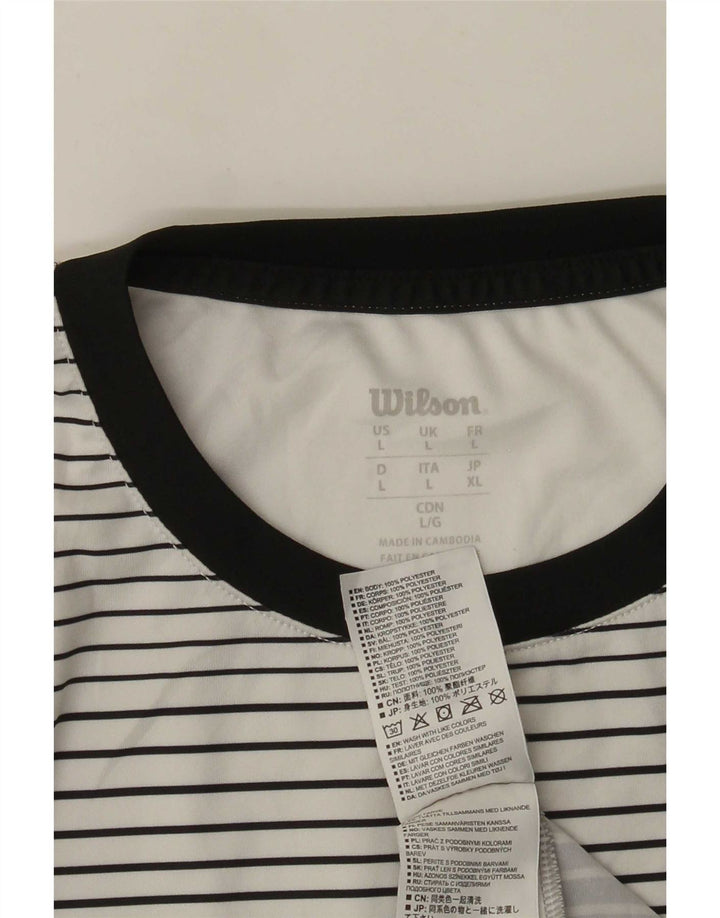 T-shirt męski Wilson, duży, poliester w białe paski