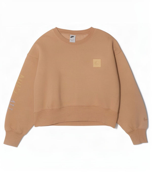 Damska bluza oversize z grafiką Nike, UK 6 XS, beżowa, bawełniana