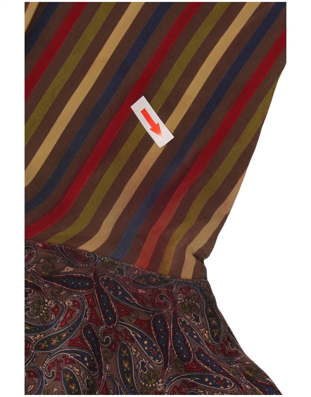 Damska bluzka koszulowa VINTAGE UK 12 Średni wielobarwny jedwab Paisley
