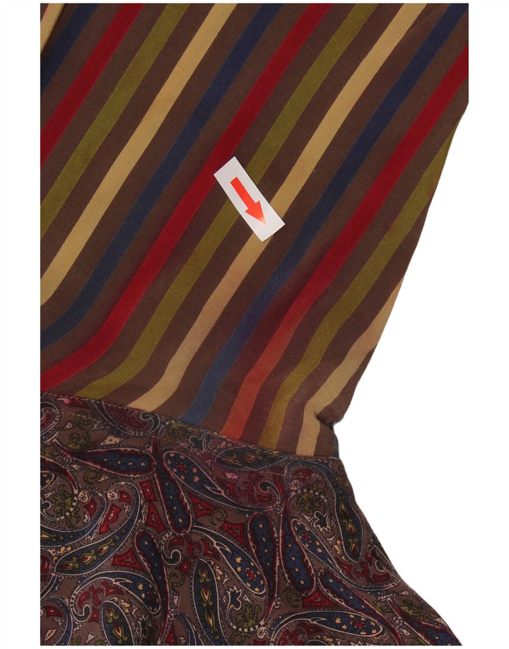 Damska bluzka koszulowa VINTAGE UK 12 Średni wielobarwny jedwab Paisley