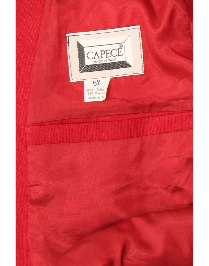 Męska marynarka z podwójnymi piersiami w stylu vintage IT 52 XL, czerwony poliester