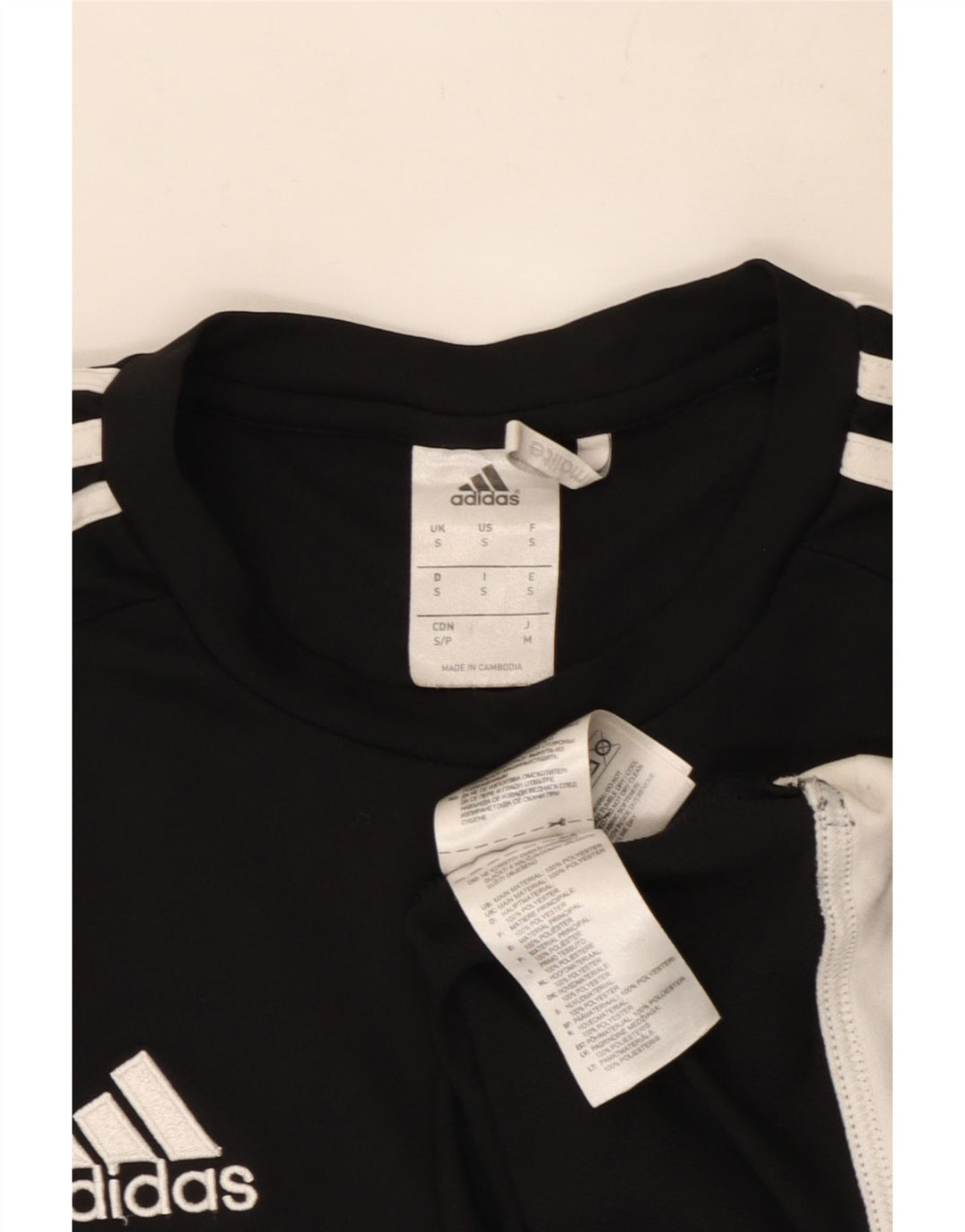 Adidas Męska koszulka Climalite Top, mała, czarna, z blokami kolorów, poliestrowa