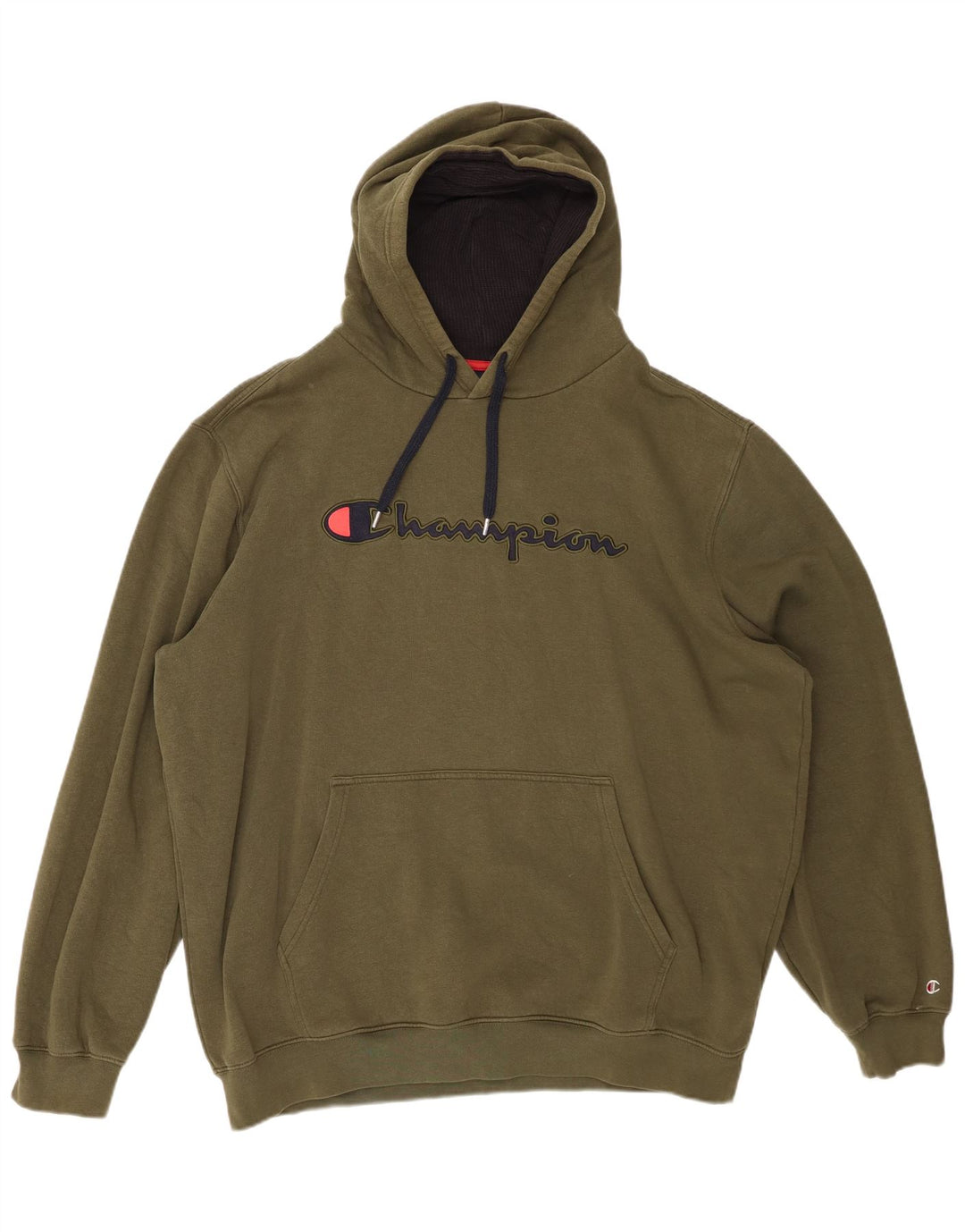 Męski sweter z kapturem i grafiką CHAMPION 3XL, bawełna khaki