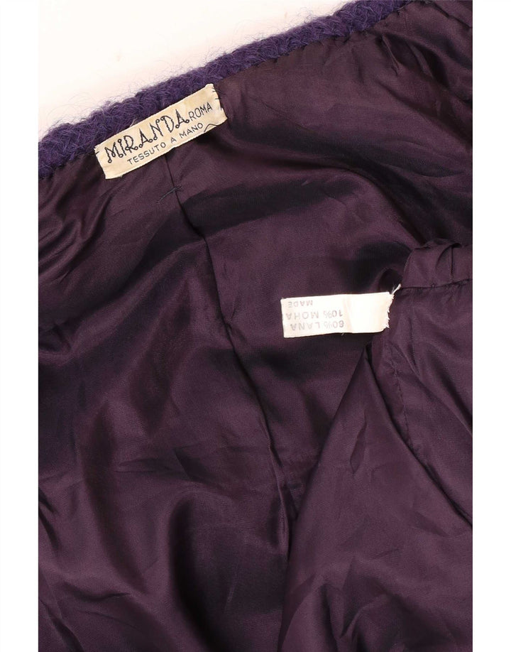 Vintage damska marynarka UK 18 XL, wełniana fioletowa kratka
