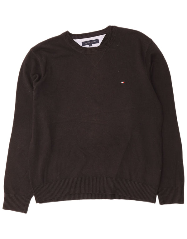 Tommy Hilfiger Męski sweter z dekoltem w łódkę XL, czarny, bawełniany