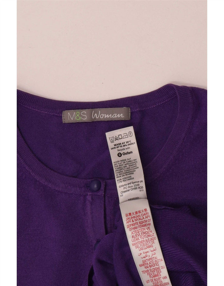 Marks & Spencer Damski sweter kardigan UK 10 Small Fioletowa Wiskoza