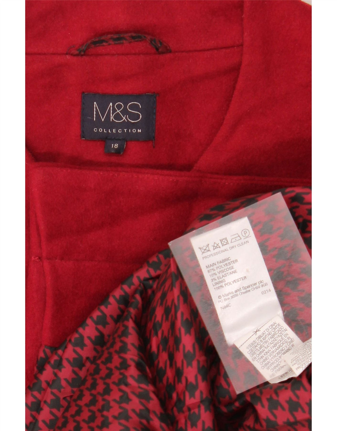 Marks & Spencer Płaszcz damski UK 18 XL, czerwony, poliester