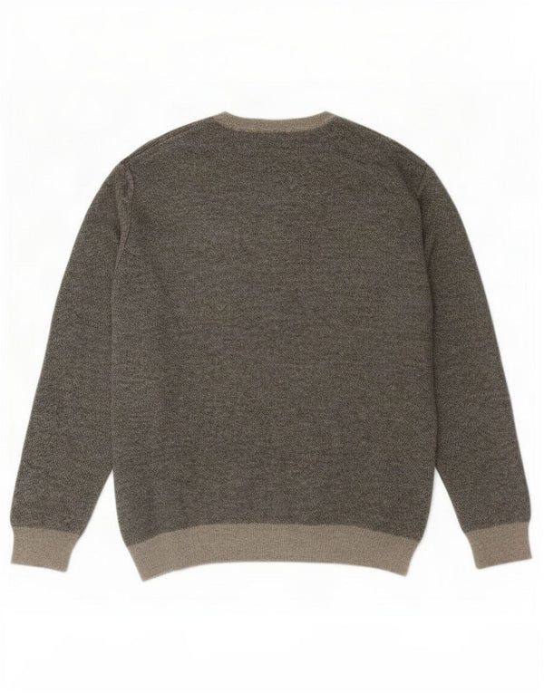 Męski sweter Rodes z dekoltem w kształcie litery V, XL, szary Argyle/diamentowa wełna