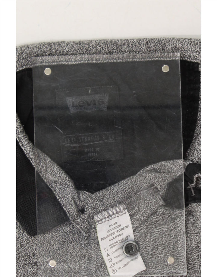 LEVI'S Mens Polo Shirt Large Grey Cotton Vintage Levi's and Second-Hand Levi's from Messina Hembry 