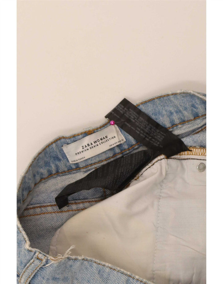 Zara Damska spódnica jeansowa mini w trudnej sytuacji, średnia W28, niebieska bawełna