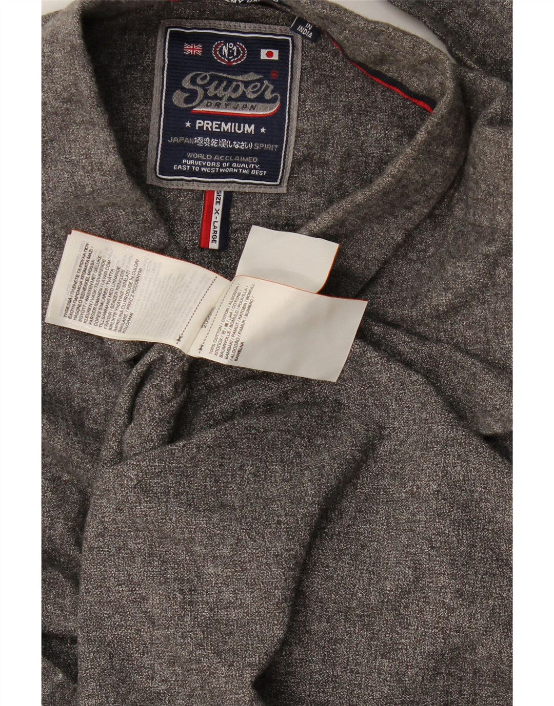 Koszula męska Superdry XL, szara, bawełniana