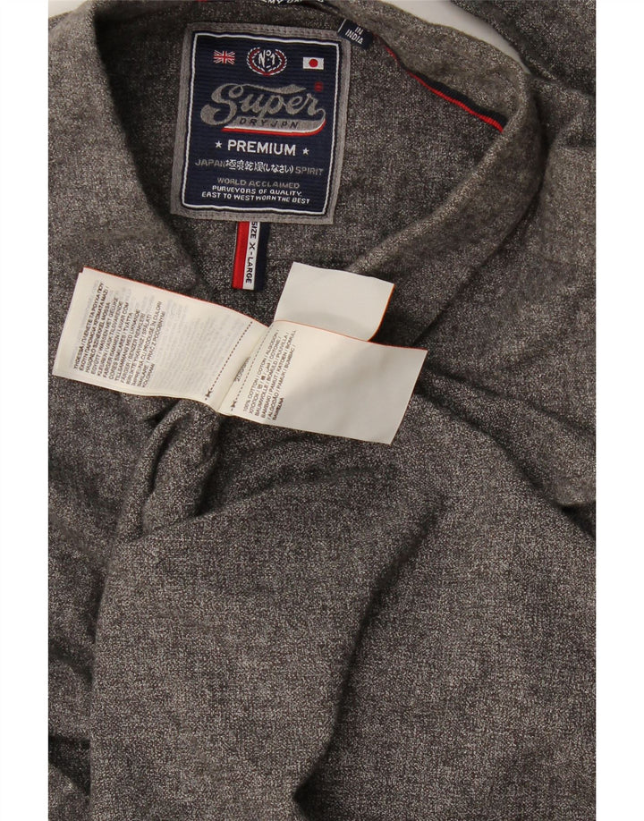 Koszula męska Superdry XL, szara, bawełniana