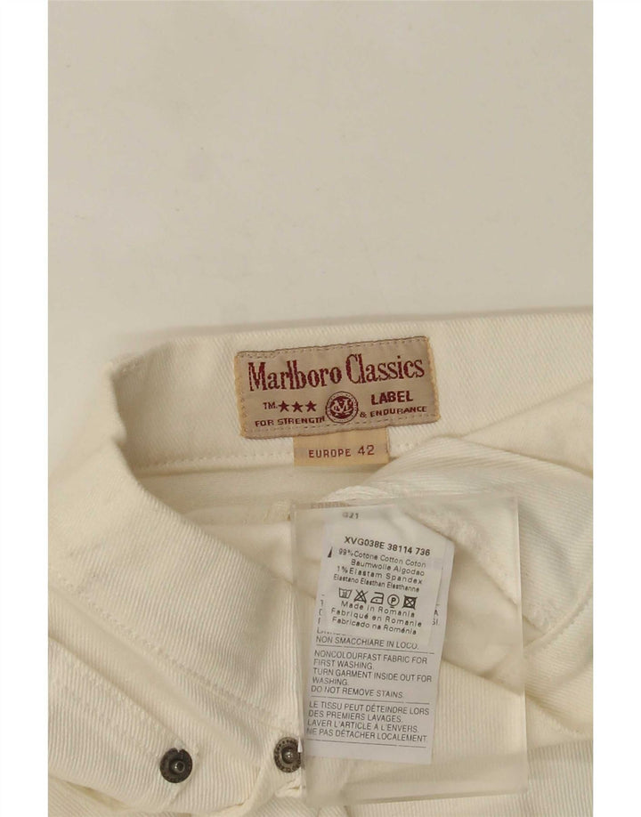 Damska spódnica dżinsowa Marlboro Classics IT 42 Medium W28 Biała bawełna