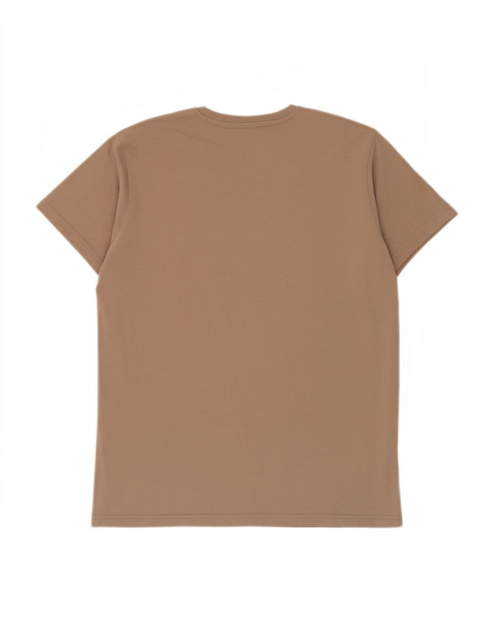 Męska koszulka z grafiką Alpha Industries, mała, brązowa, bawełniana