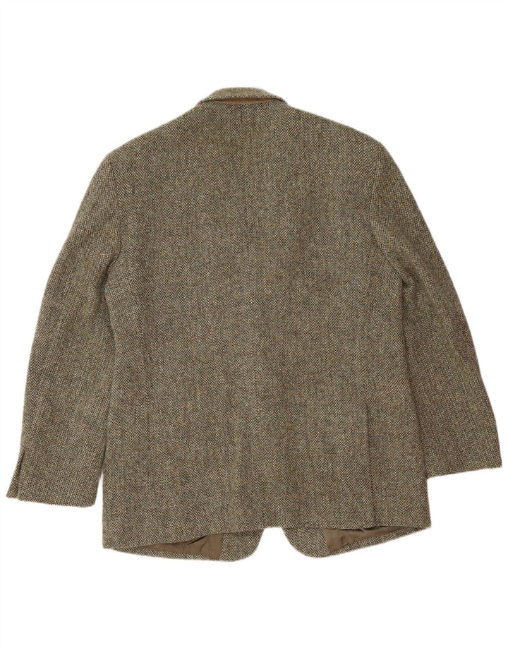 HARRIS TWEED Męska marynarka zapinana na 2 guziki UK 44 2XL Wełna khaki