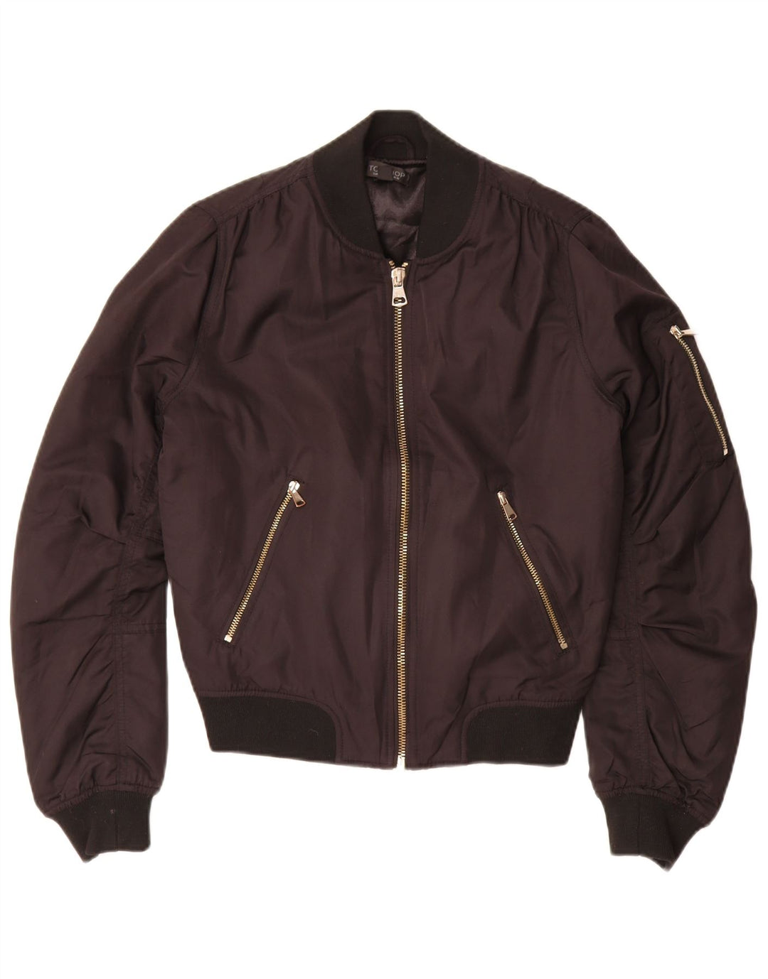 Damska kurtka bomberka oversize Topshop UK 10, mała, czarna, z poliestru