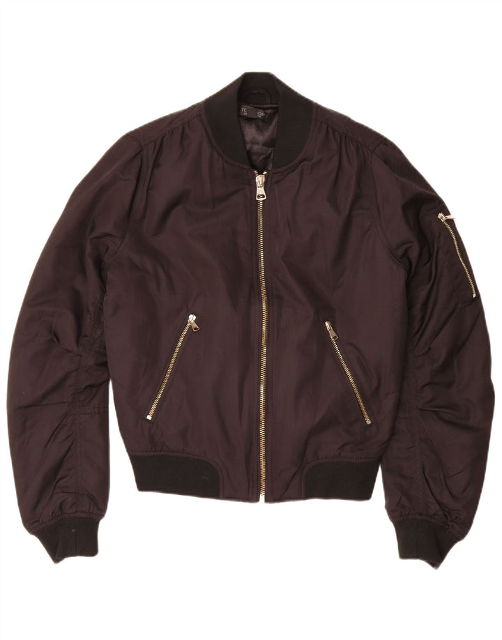 Damska kurtka bomberka oversize Topshop UK 10, mała, czarna, z poliestru