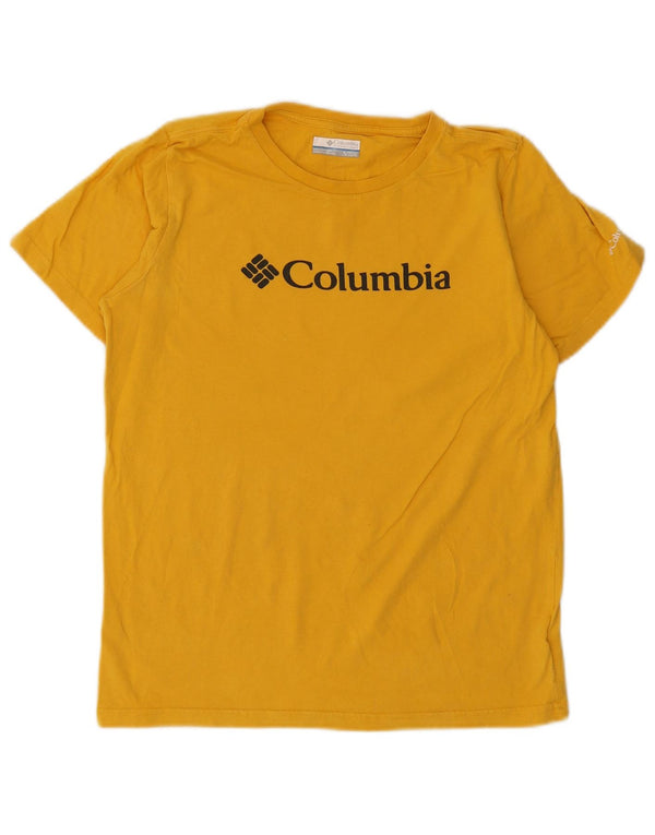 Chłopięca koszulka z grafiką Columbia, 15-16 lat, XL, żółta bawełniana