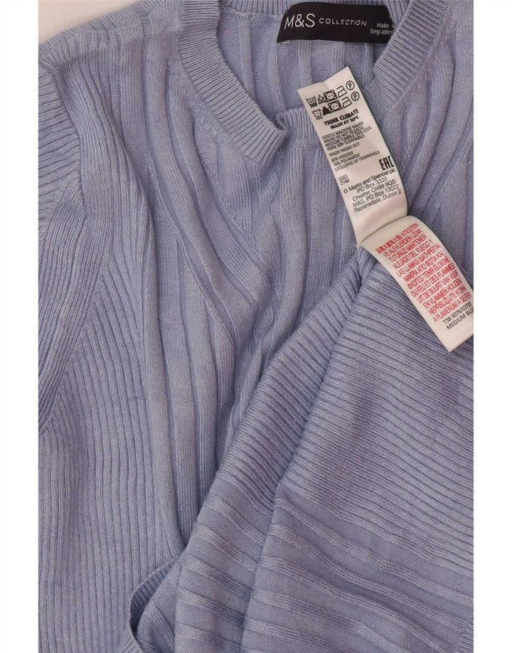 Sweter damski Marks & Spencer z okrągłym dekoltem, UK 12, średni niebieski