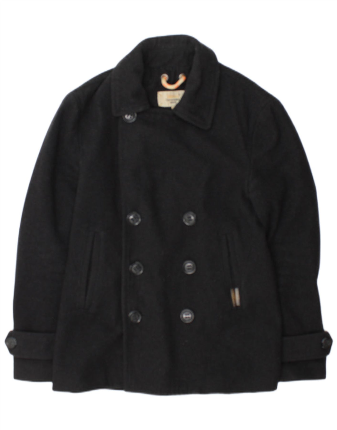 Płaszcz męski Superdry Commodity Pea Coat UK 38 Średnioszary wełniany