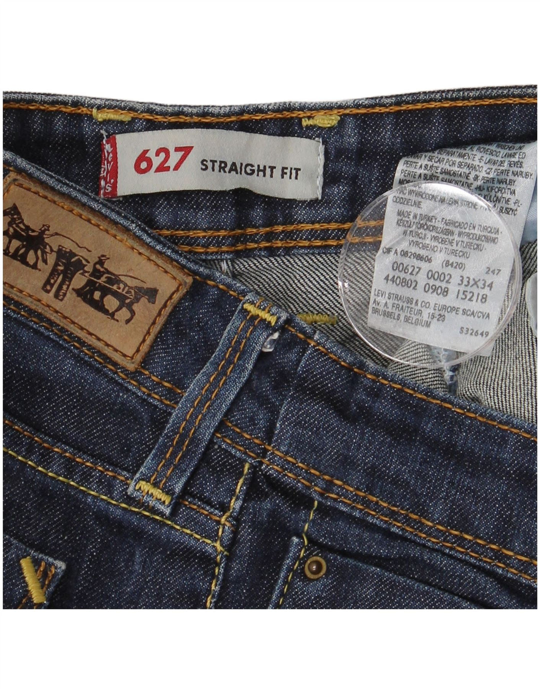 Damskie jeansy LEVI'S 627 Straight W33 L29 Granatowa bawełna