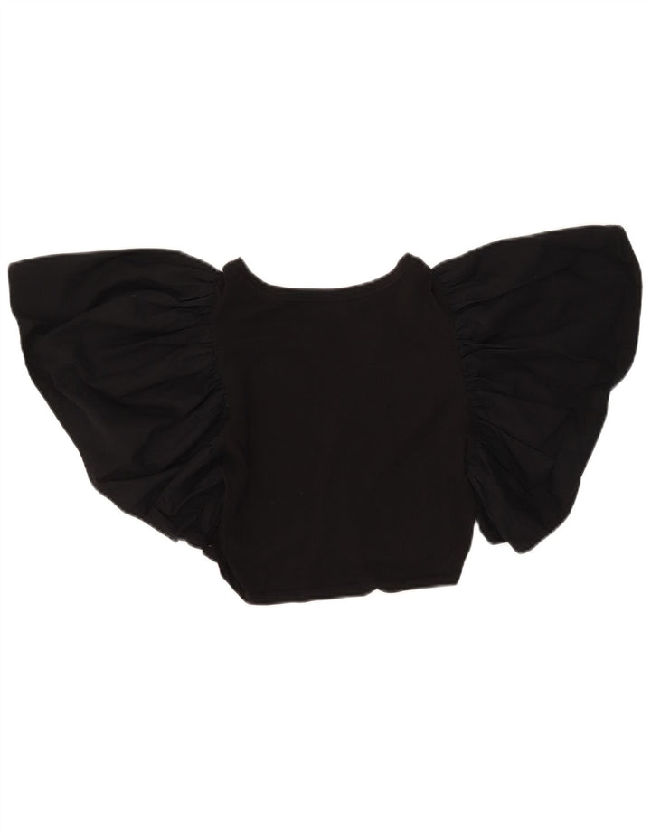 Bluzka damska Zara Crop Batwing Top UK 12 Medium Black