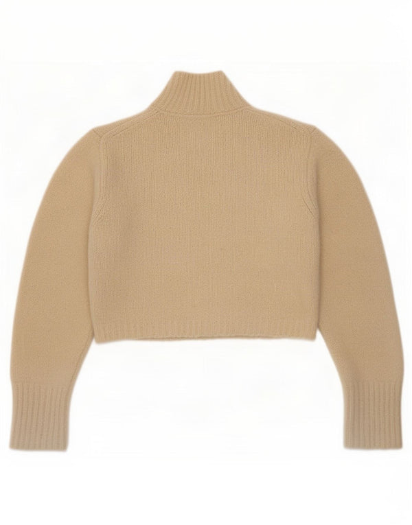 Damski sweter Zara Crop Oversize z golfem UK 10 Small Beige