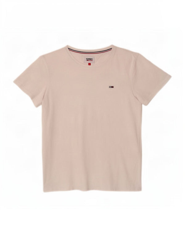 Damska koszulka Tommy Hilfiger Top UK 12 Średnia biała bawełna