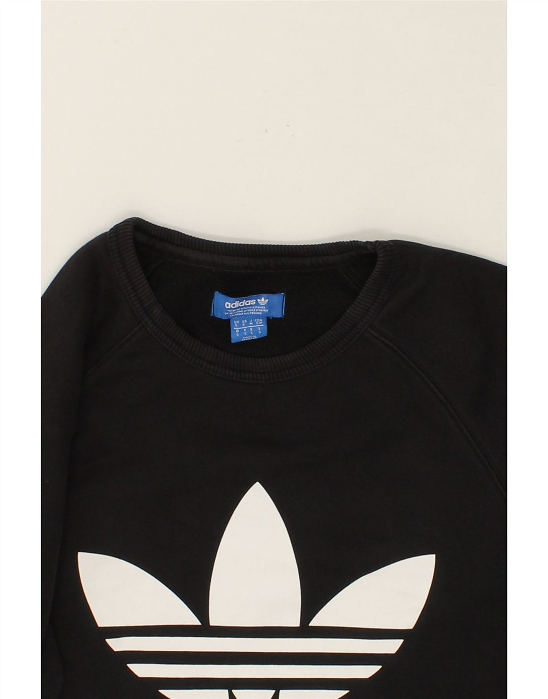 ADIDAS Mens Graphic Sweatshirt Jumper Small Black Cotton Vintage Adidas and Second-Hand Adidas from Messina Hembry 