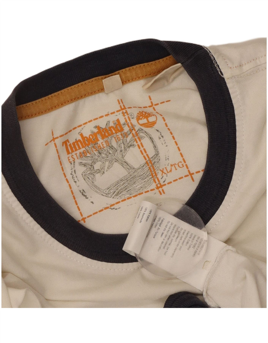 Męska koszulka z grafiką Timberland Top XL w kolorze złamanej bieli, bawełniana