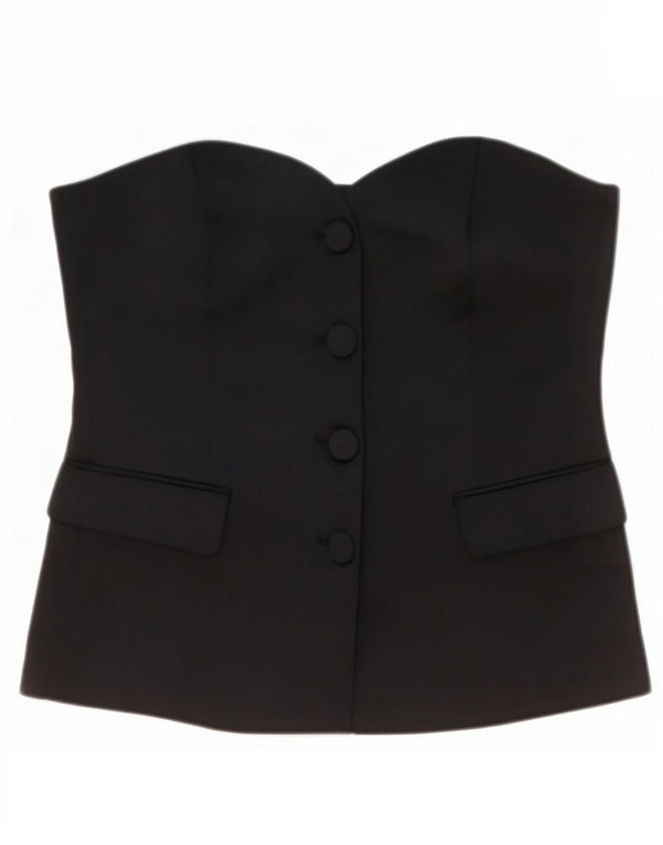 Zara Womens Strapless Top UK 14 Large Black