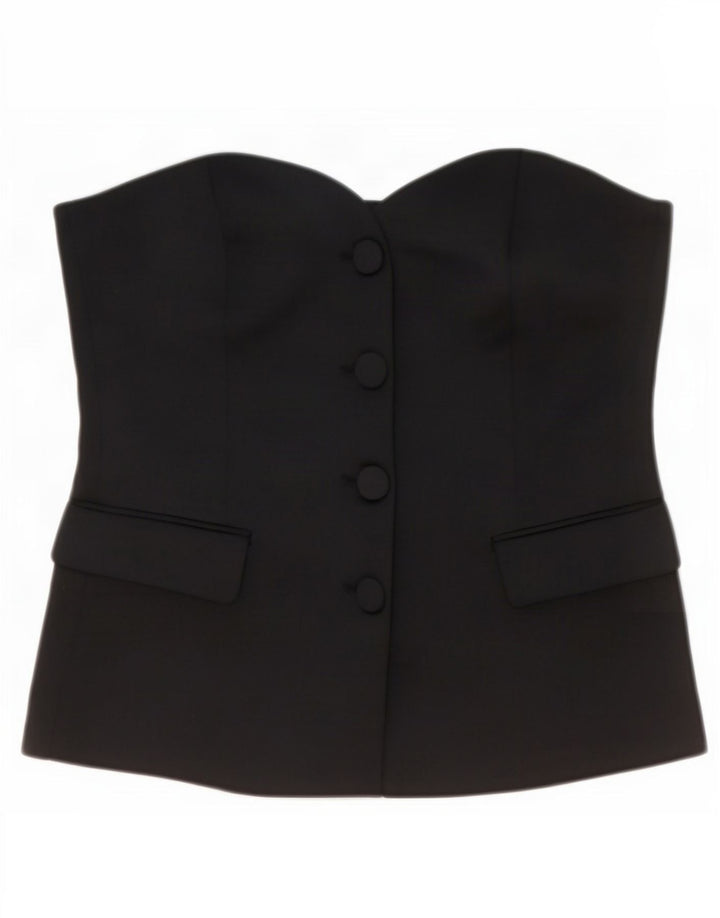Damski top bez ramiączek Zara UK 14, duży, czarny