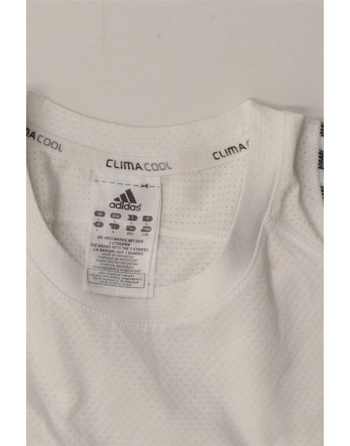 Adidas Męski T-shirt Climacool Top Duży Biały Poliester