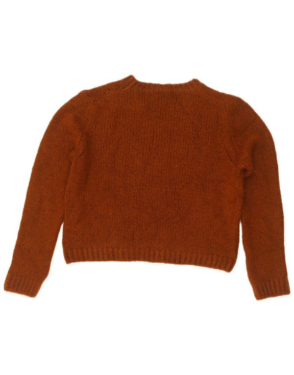 Damski sweter Zara Crop Boat Neck Sweter UK 14 Średni brązowy akryl