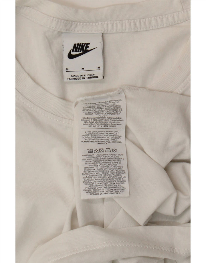 Męska koszulka z grafiką NIKE Top, średnia, biała, bawełniana