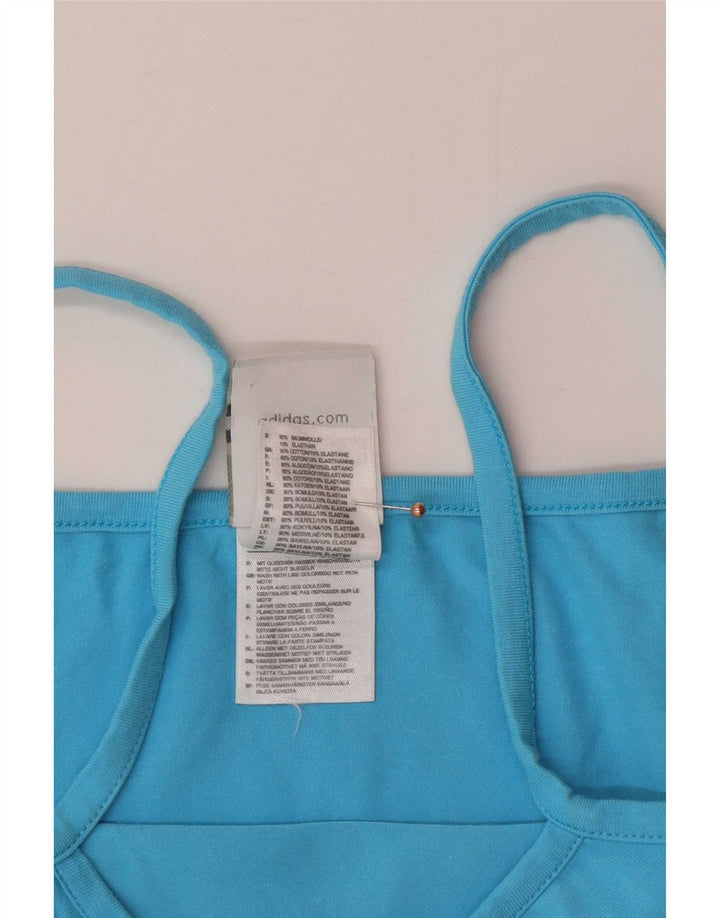 Damski top Adidas Crop Cami Top UK 12 Średni Niebieski