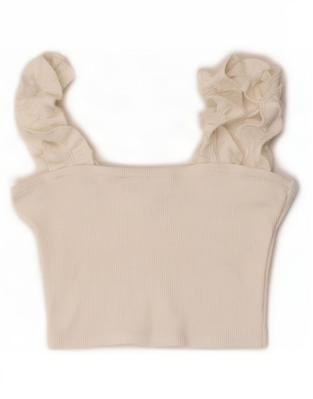 Damski krótki top Zara UK 12, średni biały poliester
