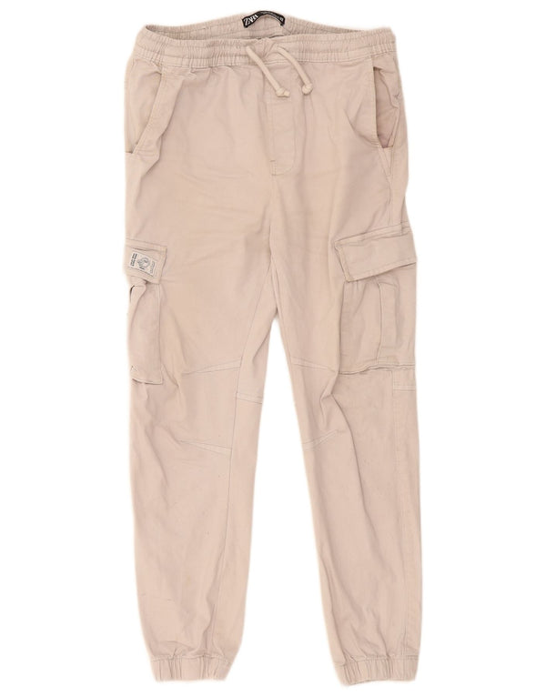 Męskie spodnie cargo Zara Crop, średnie W30 L26, szara bawełna