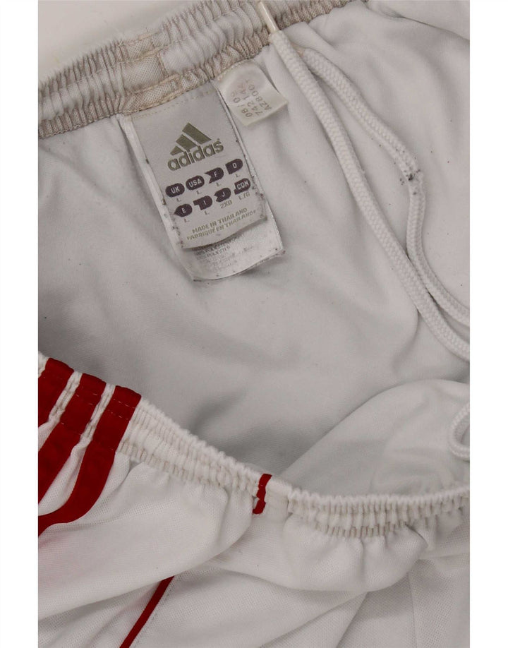 Męskie spodenki sportowe Adidas Climalite, duże, białe, poliestrowe