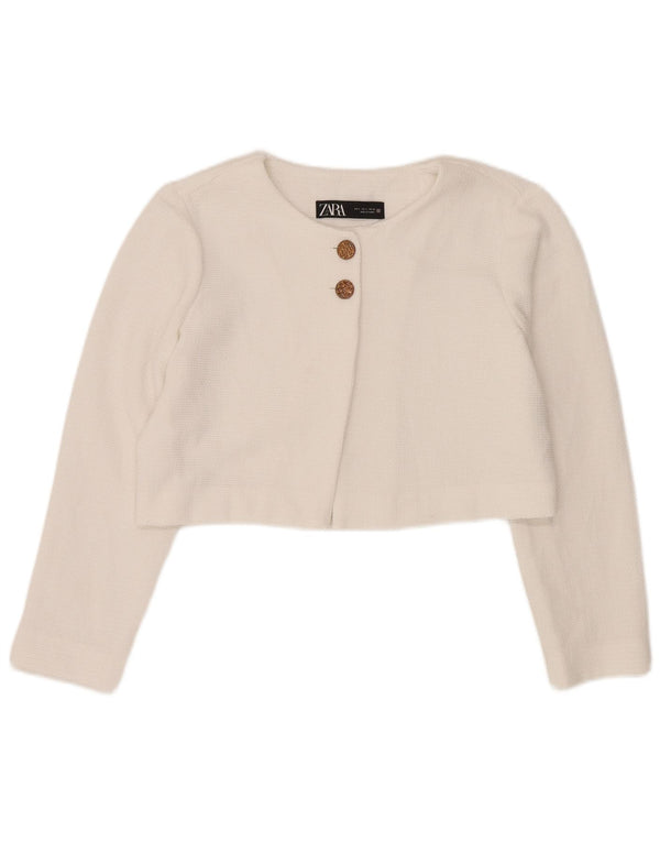 Bolero damskie Zara UK 16, duże, białe, poliestrowe