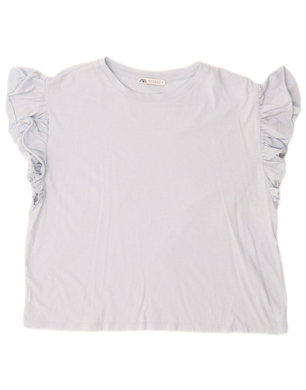 Zara Womens T-Shirt Top UK 14 Medium Blue