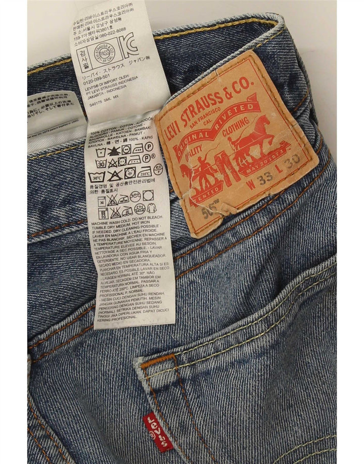Męskie jeansy Levi's 505 Straight W33 L30 Niebieskie bawełniane