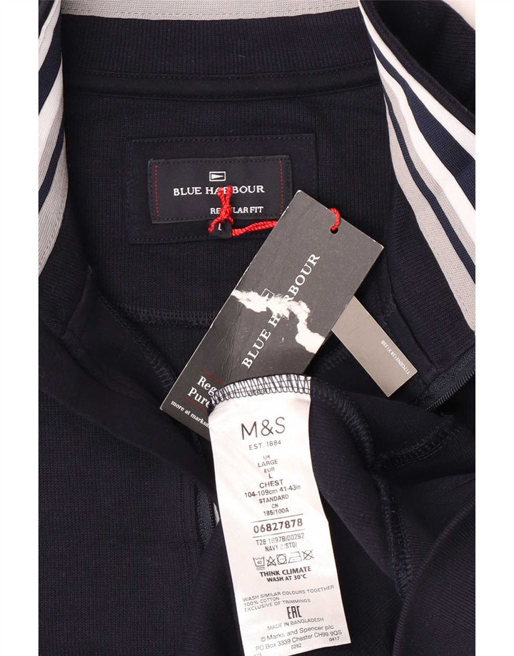 Męska bluza dresowa Marks & Spencer Blue Harbor o regularnym kroju, duża, granatowa